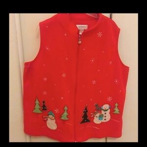 Holiday vest. Winter scene vest six 2X